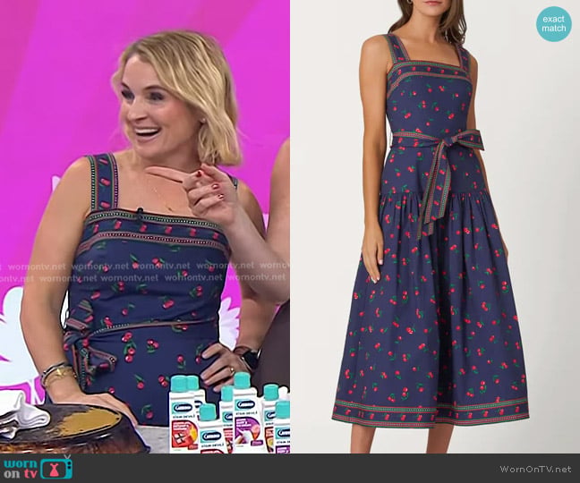 Shoshanna Cherry Border Print Poplin Kora Dress worn by Meaghan B Murphy on Today