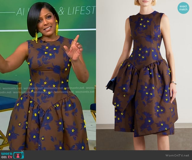 Shushu/Tong Floral Cotton Midi Dress worn by Tamron Hall on Tamron Hall Show