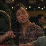 Simone’s purple plaid button down shirt on Greys Anatomy