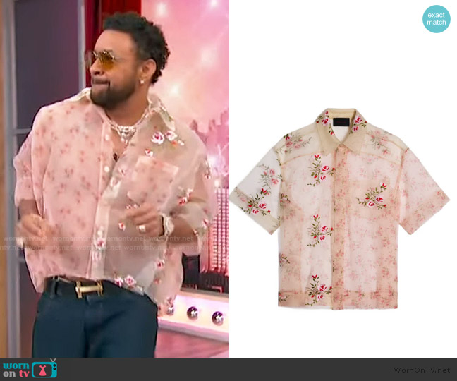 Simone Rocha Floral-motif boxy shirt worn by Shaggy on Sherri