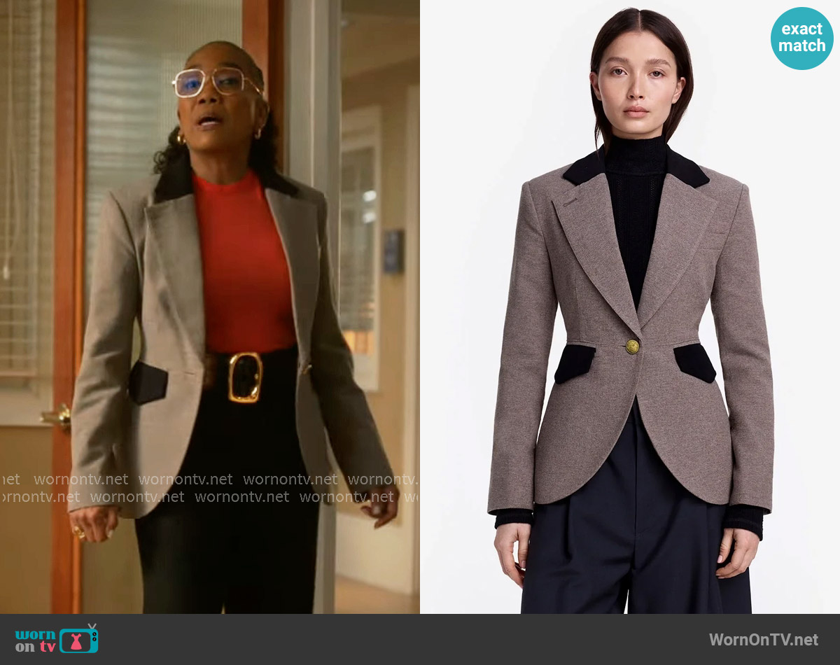 Smythe Blocked Seamed Blazer worn by Amanda Wagner (Sonja Sohn) on Will Trent
