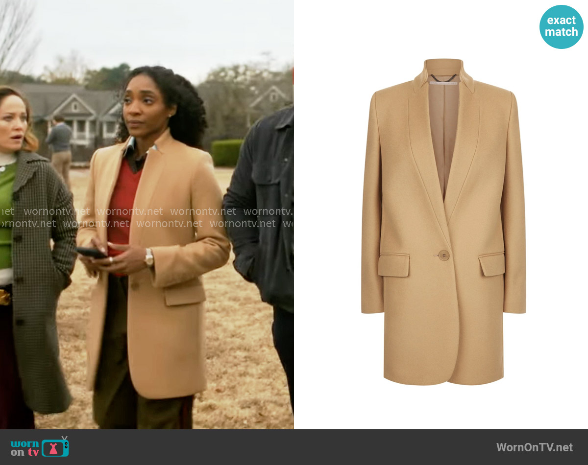Stella McCartney Bryce Coat worn by Faith Mitchell (Iantha Richardson) on Will Trent