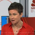 Stephanie Gosk’s red satin blouse on NBC News Daily