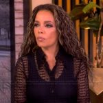 Sunny’s black sheer heart blouse on The View