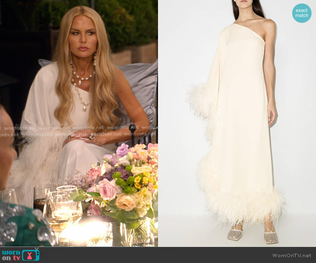 Taller Marmo Ubud Feather-trim Gown worn by Rachel Zoe on The Real Housewives of Beverly Hills