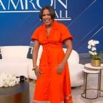 Tamron’s orange stripe shirtdress on Tamron Hall Show