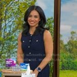Dr. Tara Narula’s navy sleeveless pleated dress on Good Morning America