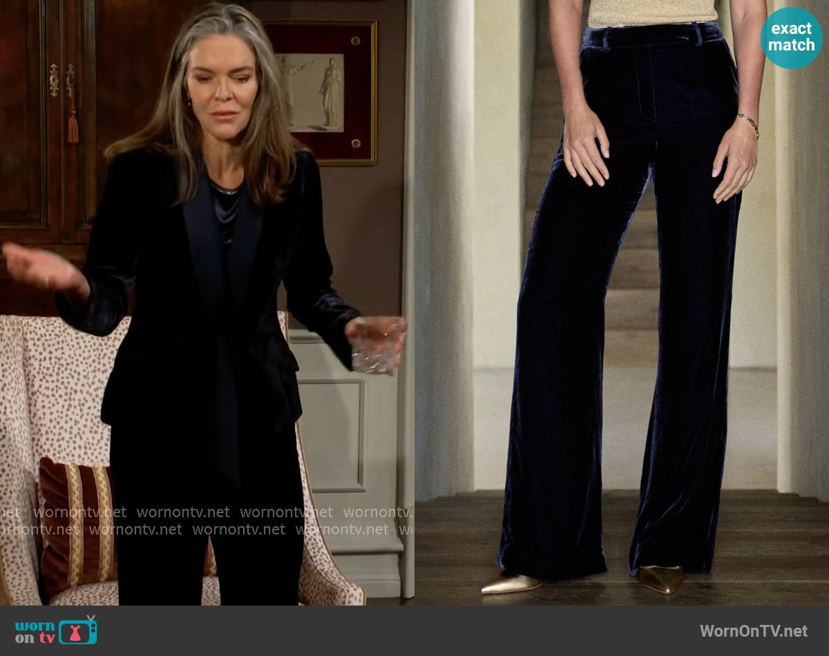 The Fold London Lexington Velvet Trousers worn by Diane Jenkins (Susan Walters) on The Young and the Restless