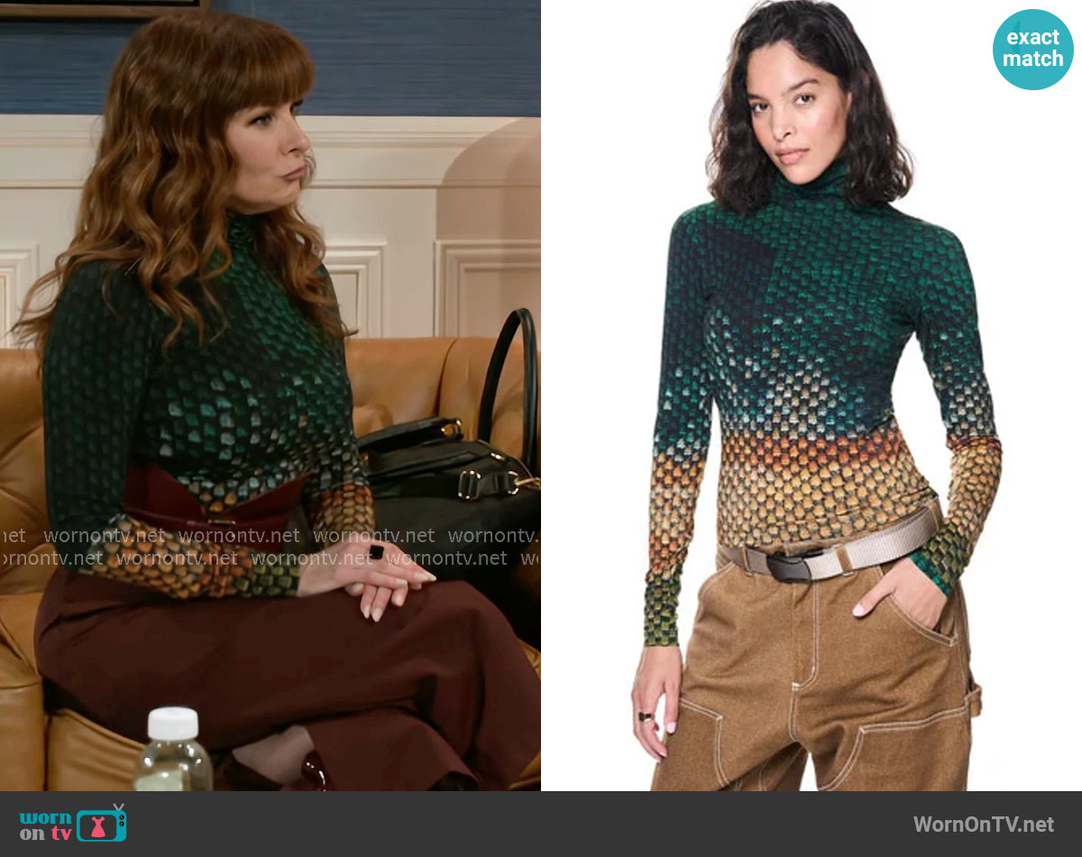 The Kit Turtleneck Jewel Knit worn by Pamela Curtis (Cady McClain) on Beyond the Gates
