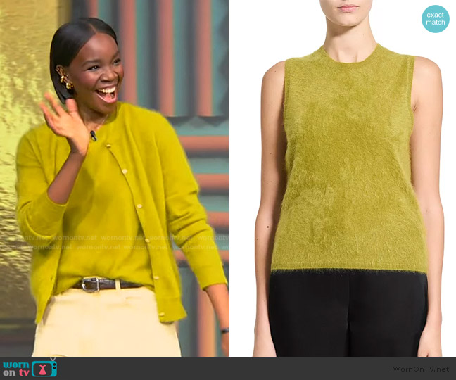 Theory Cashmere Sleeveless Sweater worn by Recho Omondi on Tamron Hall Show