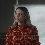 Tia’s red floral smocked top on 9-1-1