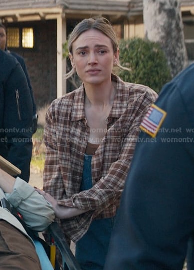 Tia’s brown plaid shirt on 9-1-1