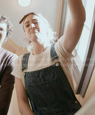 Tia’s striped denim overalls on 9-1-1