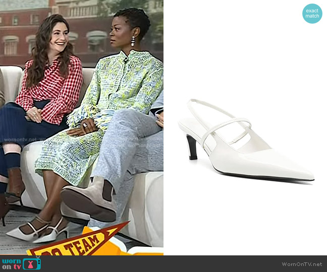 Toteme Sharp 50 Patent Leather Slingback Pump worn by Danielle Deadwyler on Today