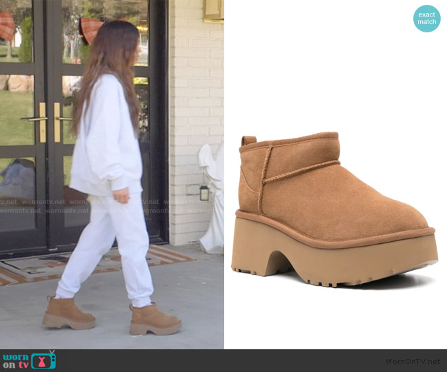 Ugg Classic Ultra Mini New Heights boots worn by Jessi Ngatikaura on The Secret Lives of Mormon Wives