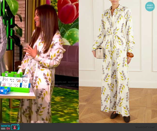 Ulla Johnson Bricolage belted floral-print silk-twill jumpsuit worn by Gretta Monahan on The View