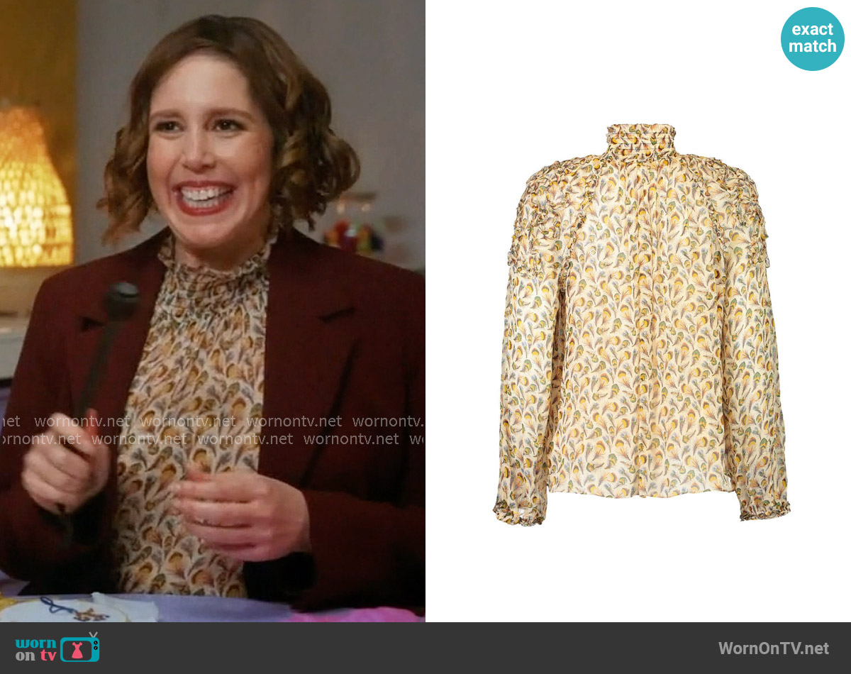 Ulla Johnson Magdalena Blouse worn by Sibby Wilson (Vanessa Bayer) on Scrubs