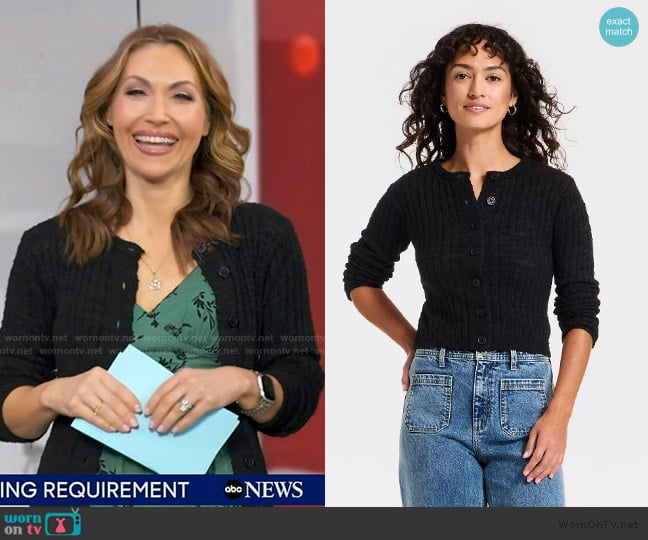 Universal Thread Rib Cardigan worn by Lori Bergamotto on Good Morning America