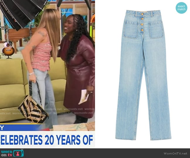 Valentino Straight Leg Jeans worn by Miley Cyrus on Good Morning America