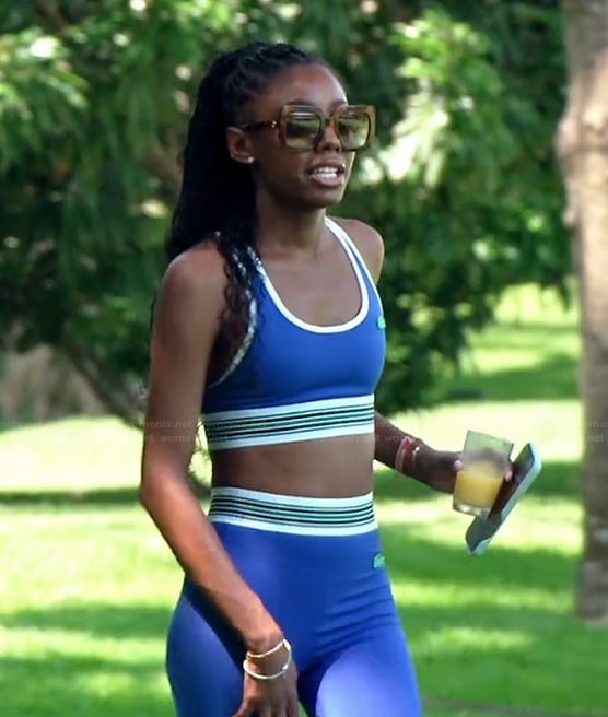 Venita’s blue sports bra and leggings on Southern Charm