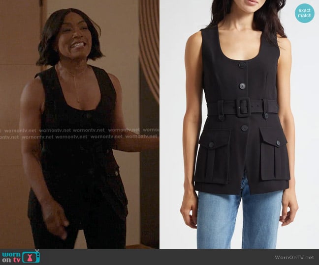 Veronica Beard Becker Vest worn by Athena Grant (Angela Bassett) on 9-1-1