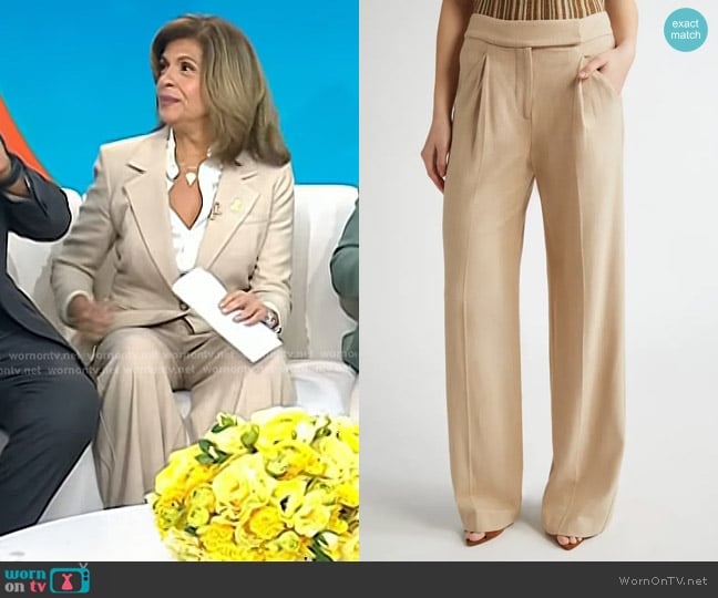 Veronica Beard Marbeau Pants in Stone Khaki worn by Hoda Kotb on Today