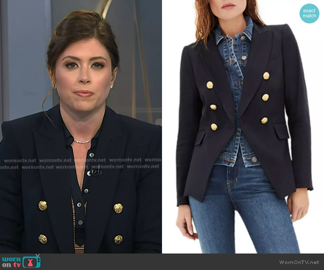 Veronica Beard Miller Dickey Jacket in Navy With Gold Buttons worn by Chloe Melas on NBC News Daily