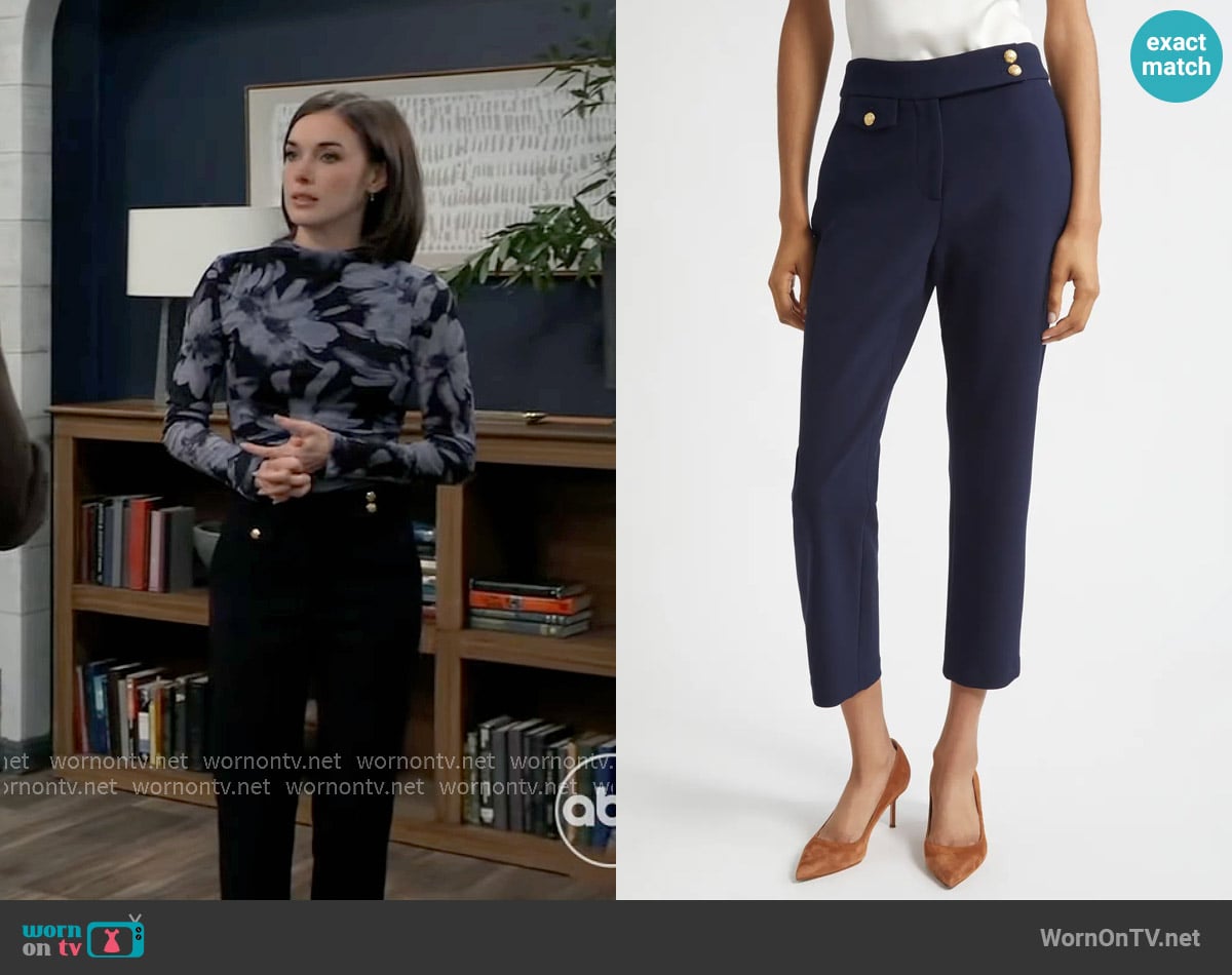 Veronica Beard Renzo Pants worn by Willow Tait (Katelyn MacMullen) on General Hospital
