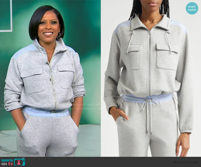 Veronica Beard Stellant Mixed Media Jacket worn by Tamron Hall on Tamron Hall Show