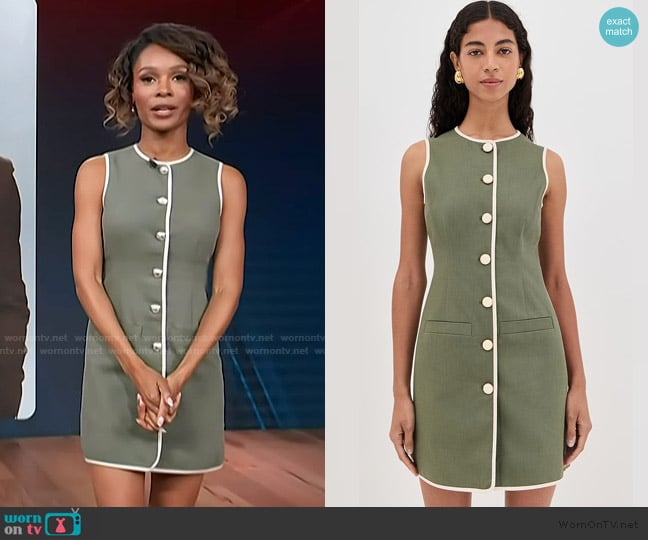 Veronica Beard Whistler Dress worn by Zuri Hall on Access Hollywood
