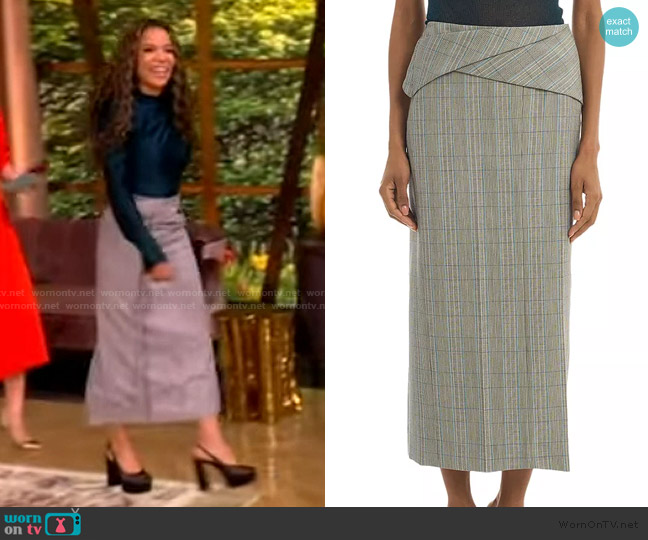 Victoria Beckham Wrap Detail Skirt worn by Sunny Hostin on The View