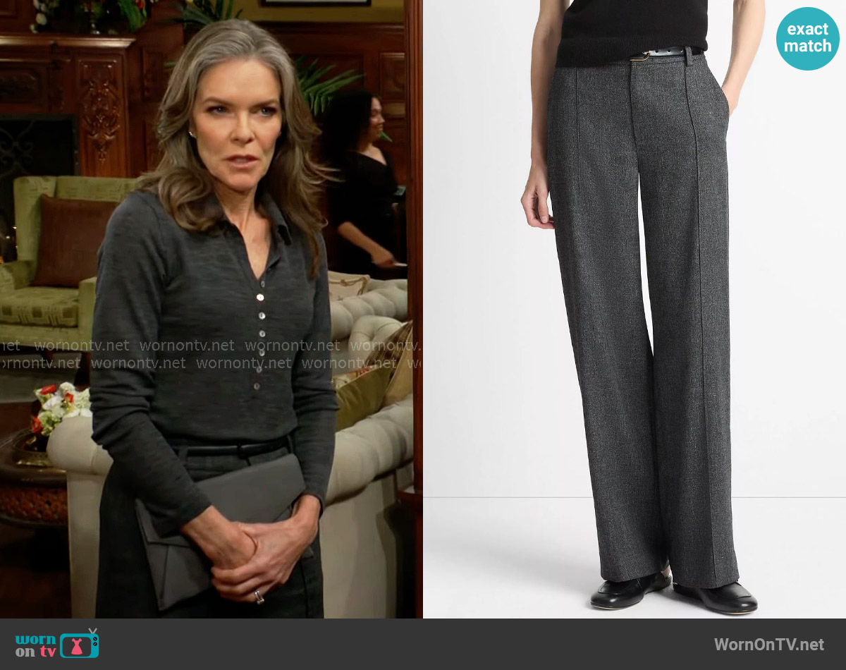 Vince Jaspe Pintuck High-Waist Wide-Leg Pant worn by Diane Jenkins (Susan Walters) on The Young and the Restless