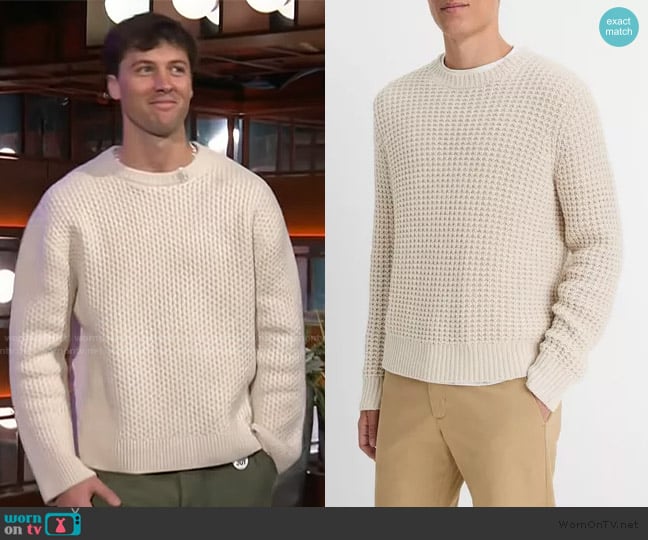 Vince Macro-Waffle Crew Neck Sweater worn by Rob Rausch on The Kelly Clarkson Show