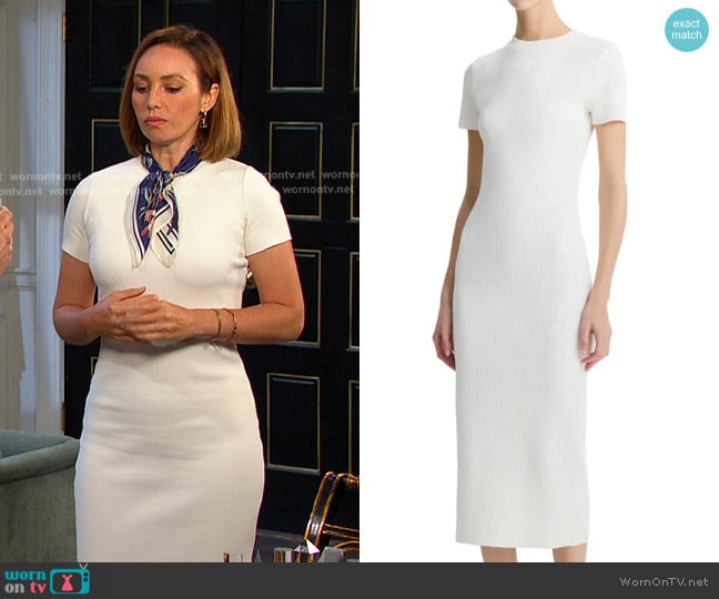 Vince Ribbed Body-Con Sweater Dress in Off-White worn by Gwen Rizczech (Emily O'Brien) on Days of our Lives