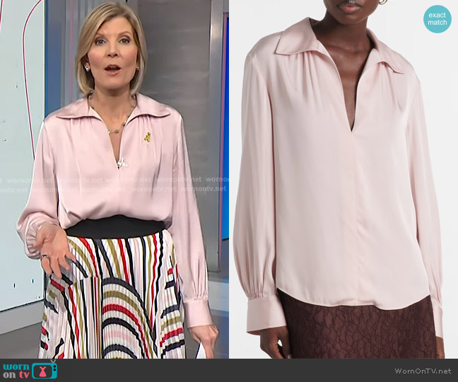 Vince Silk-blend Blouse worn by Kate Snow on NBC News Daily