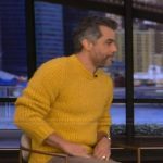 Wagner Moura’s yellow knit sweater on Live with Kelly and Mark