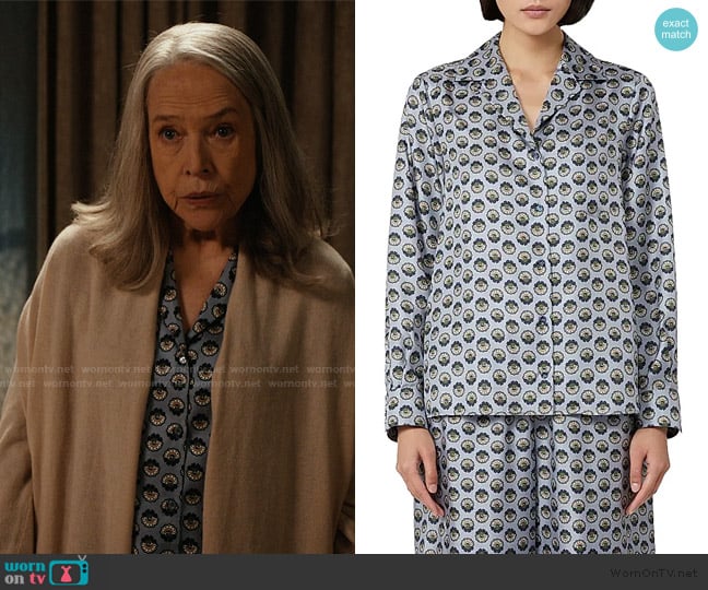 Weekend Max Mara Printed Silk Pyjama Shirt worn by Madeline Matlock (Kathy Bates) on Matlock