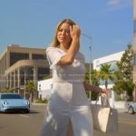 Amanda’s white lace inset midi dress on The Real Housewives of Beverly Hills