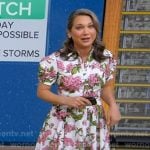 Ginger’s white floral midi shirtdress on Good Morning America