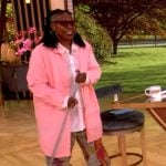 Whoopi’s printed distressed jeans on The View