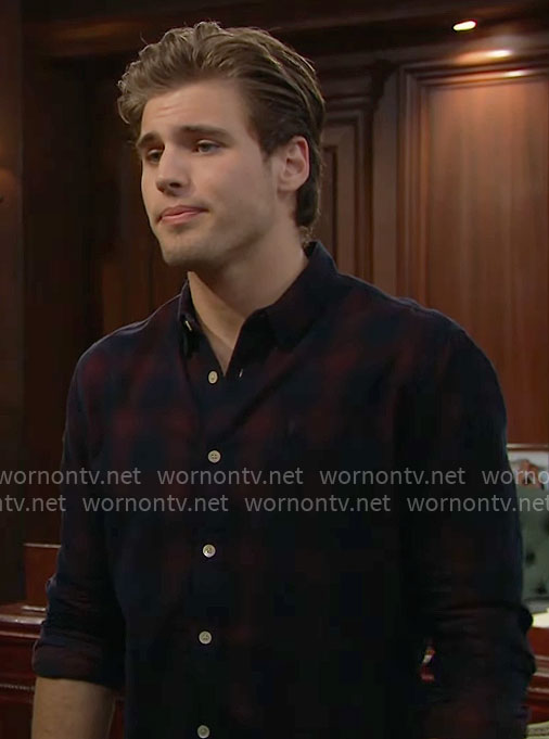 Will’s red and navy plaid shirt on The Bold and the Beautiful