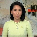 Vicky’s yellow button cuff sweater on NBC News Daily