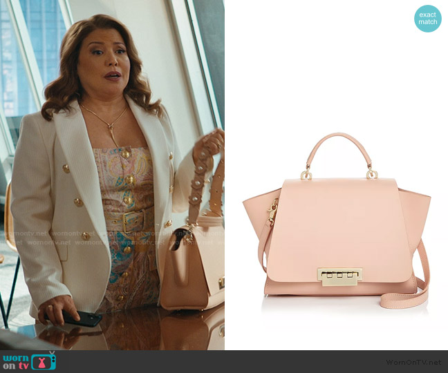 ZAC Zac Posen Eartha Soft Floral Strap Leather Satchel worn by Justina Machado (Eva) on Matlock