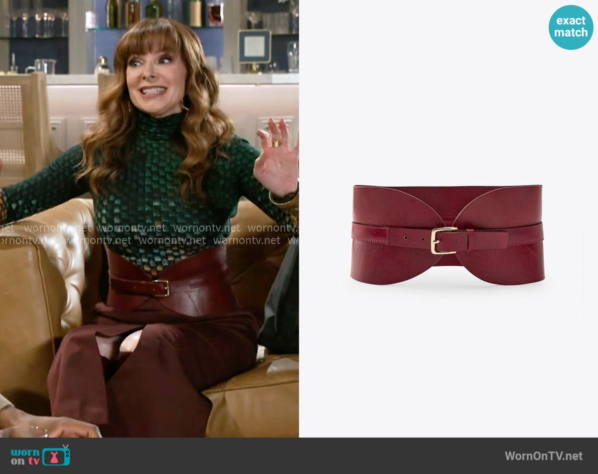 Zara Leather Sash Belt worn by Pamela Curtis (Cady McClain) on Beyond the Gates