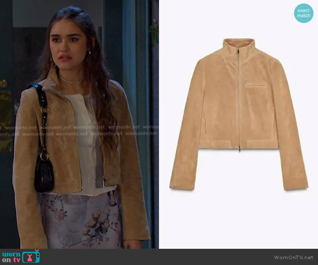 Zara Short Ruffled Dress in Burgundy worn by Arianna Horton (Marissa Reyes) on Days of our Lives