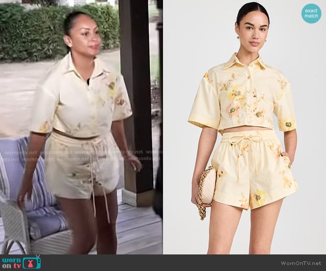 Zimmermann Lightburst Relaxed Crop Shirt worn by Talia Parkinson-Jones on Today
