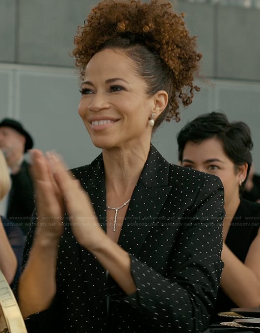 Zoe’s black rhinestone embellished blazer on Imperfect Women