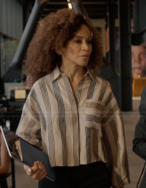 Zoe’s striped blouse on Imperfect Women
