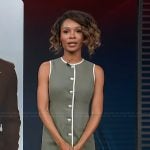 Zuri’s green button down mini dress on Access Hollywood