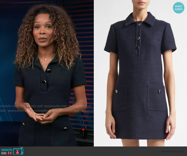 A.L.C. Marcie Bouclé Minidress worn by Zuri Hall on Access Hollywood